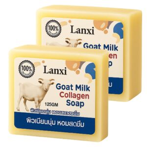 LANXI goat milk whitening moisturizing soap pack of 2